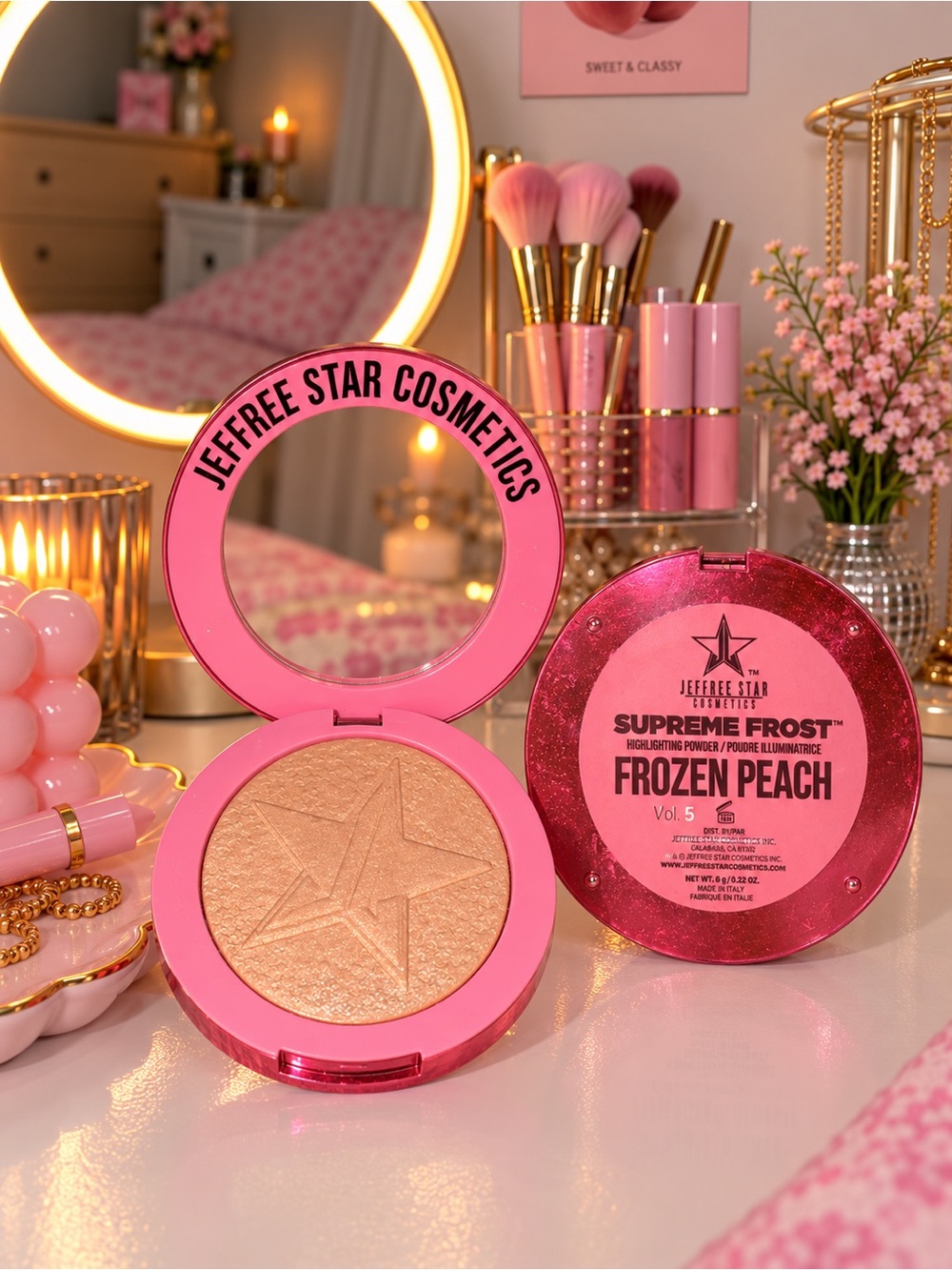 Jeffree Star Frozen Peach Shimmering Highlighter - Peach Gold